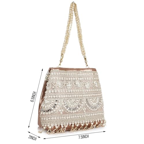 Image of Nevis Stylish Embroidery Unique Desing Traditional Wedding Party Handheld Portli Bag For Women