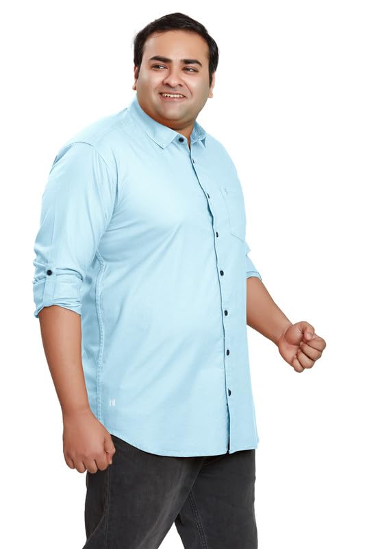 Image of BE ACTIVE Plus Size Lycra Cotton Satin for Men Shirts|| All Plus Size Men|| Cotton Stylish Full Sleeves Shirt for Men
