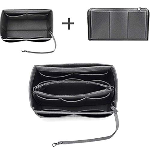 KYSA Bolsa de maquiagem, bolsa organizadora de feltro com zíper, bolsa de mão, multibolsos, bolsa de