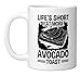 Avocado Toast Vegan Vegetarian Guac Guacamole Healthy Eating Ceramic Mug, White