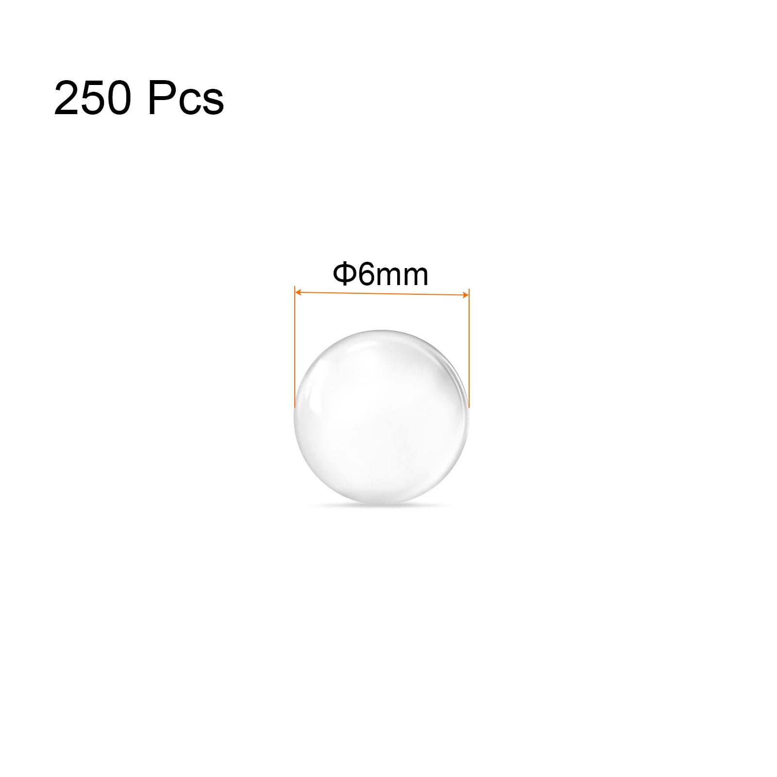 QUARKZMAN 250pz Vetro Sfera Bollente Pietre 6mm Soda Lime Vetro Perle per Bottiglia Scuotere Mischiare, Trasparente