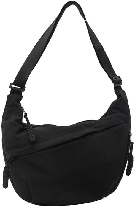 Image of Crescent Crossbody Bag for Women, Nylon Shoulder Tote Handbag with Adjustable Strap, Lightweight Dumpling Sling Bag for Casual Outings, Travel & Everyday Use