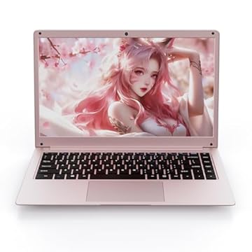 JSHIX Laptop 2025, Windows 11, 14 Polegadas, Celeron N4000, 8GB RAM, 256GB SSD, Rosa