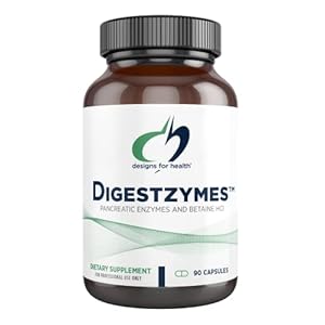 Designs for Health Digestzymes – Digestive Enzymes + Betaine Hydrochloride for Gas & Bloating Relief – Pepsin, Ox Bile, Lactase Enzyme & Lipase Enzymes for Digestion (90 Capsules)