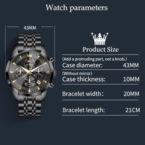 Image of OLEVS Men's Watches Analog Quartz Chronograph Dress Watch Multifunctional Stainless Steel Waterproof Classic Original Watch for Man