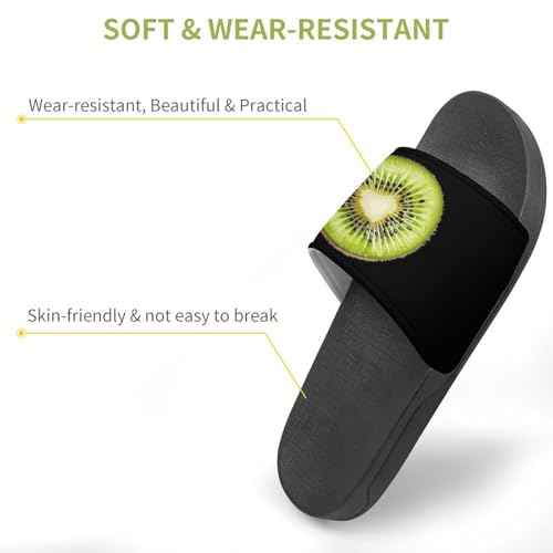 Kiwi Fruit with Heart Non Slip Slides Sandals for Women Men Quick Drying Shower Shoes for Bathroom Pool Beach3