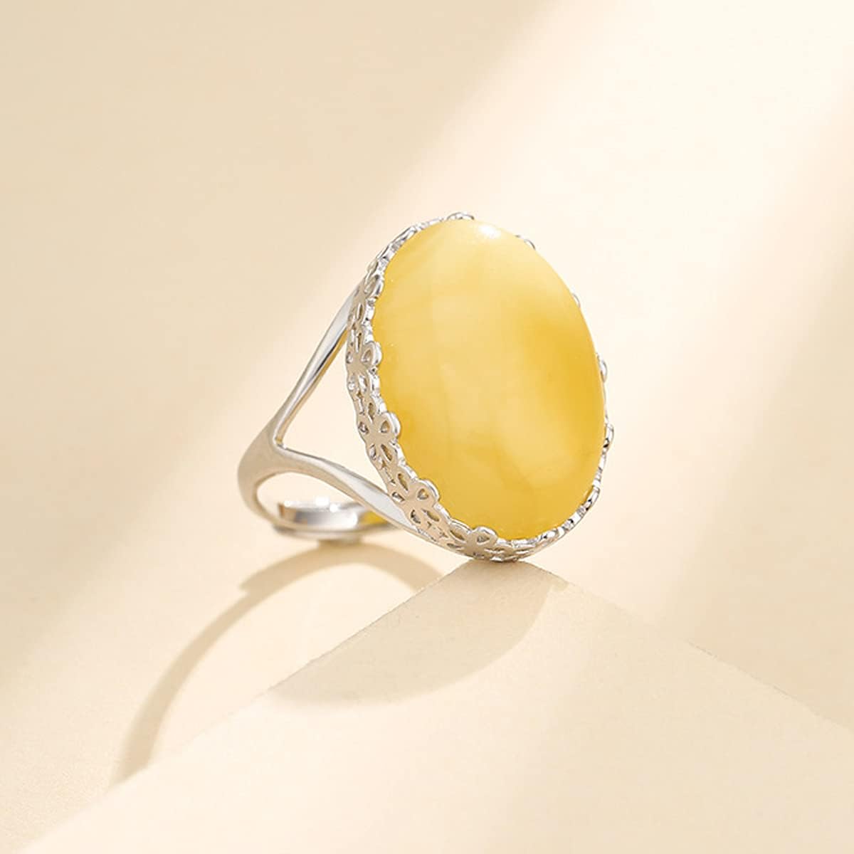 925 Sterling Silver Adjustable Ring Blank for 7X9/8X10/10X14/12X16/14X17mm Oval Stone Ring Cabochon Setting Jewelry Making DIY Personalized Accessories