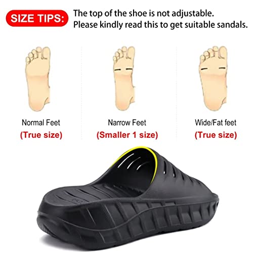 Gpos Mens Sport Recovery Sandals Plantar Fasciitis Arch Support Thick Cushion Slides Sandals Lightweight Comfort Orthotic Open Toe Slippers Allblack Size 10 #TOP3