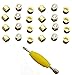 LEEFAI 24 Pcs Gold Fingerboard Self Lock Nuts-Upgraded Nylon Insert-Included Screwdriver Tool