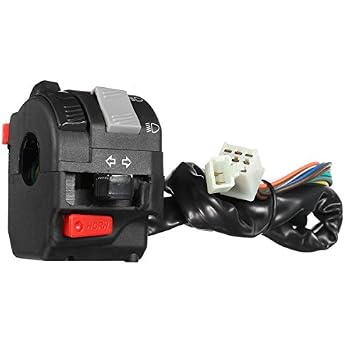 Alamor 12V Motorcycle Headlight Start Switch Horn Turn Signal For 7 / 8inch 22mm Handlebar Left Side