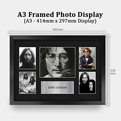 HWC Trading FR A3 John Lennon The Beatles Cadeaux Imprimé Signé Autographe Photo pour les fans de musique – A3 Encadré - Les Beatles, Paul McCartney, John Lennon, RIngo Starr, George Harrison HWC Trading FR A3 John Lennon The Beatles Cadeaux Imprimé Signé Autographe Photo pour les fans de musique - A3 Encadré – Image 3