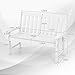 COSTWAY Gartenbank wetterfest, Allwetter-Sitzbank aus HDPE, Parkbank für 2-3 Sitzer, Balkontank bis 320kg belastbar, Terrassenbank für Garten, Balkon und Terrasse, 132 x 65 x 91 cm (Weiß)