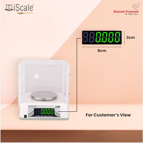 Image of iScale i-31 600g x10mg (0.01g) Gold Weighing Scale for Jewelry Shop and Home Professional uses with Windshield Cover, Front & Back double display