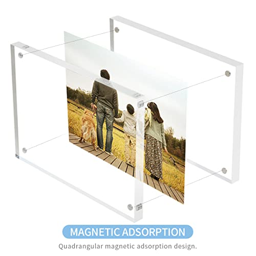Sezanrpt Acrylic Picture Frames 2.5X3.5 Inches, Clear Double Sided Magnetic Photo Block Frame,Desktop Frameless Picture Display, Wallet Small Picture Frames 2X3 #TOP2