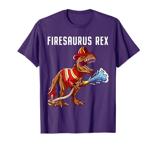 Product Image of the Firefighter T Rex Dinosaur Kids Gifts For Fireman Boys T-Shirt