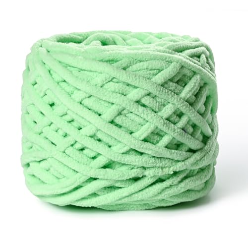 Image of Fluffy Chenille Chunky Yarn for Crocheting 100g(65.6yd) - Baby Yarn for Crocheting Soft - Velvet Yarns for Crochet Blanket - Amigurumi Crochet Yarns(Aqua Green)