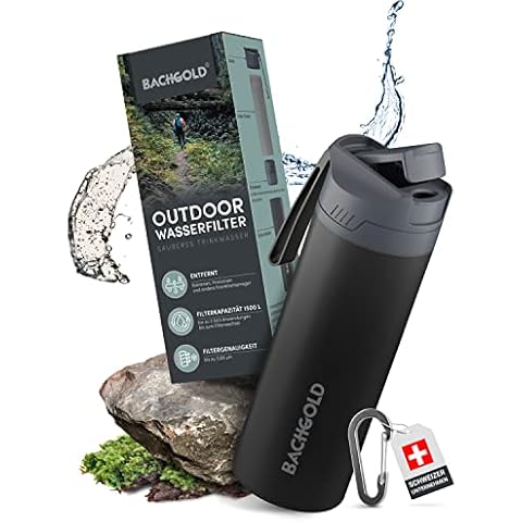 Bachgold® Profi Outdoor Wasserfilter Flasche mit 1500L Filterkapazität I entfernt 99,99% aller Bakterien und filtert Viren Cover