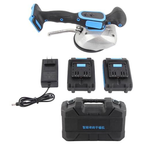 Tile Vibration Tool, 12cm Suction Cup 6 Speeds Adjustable Handheld Tile Tiling Machine 13000RPM with 21V 12000mah Batteries US Plug 100 to 240V