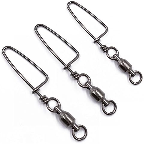 10 PCS Fishing Ball Bearing Swivel with Welded Ring and Coastlock Snap Fishing Hook to Line Connectors 18LB-350LB (Size 0+0 18LB 10pcs) Cover