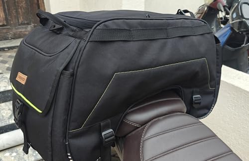 Image of GUARDIANGEARS Sidekick Universal 45Ltrs Tail Bag with Waterproof rain Cover fits on All Motorcycles.