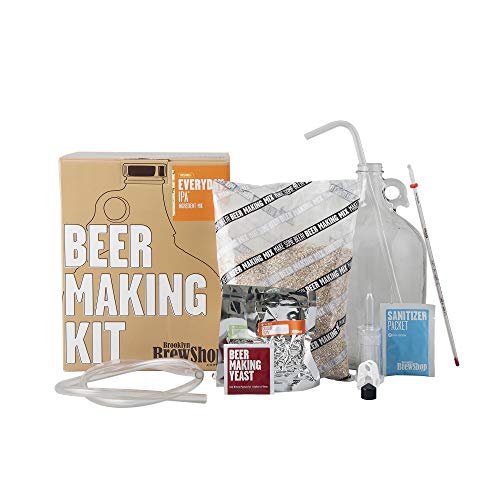 Brooklyn Brew Shop Everyday IPA Beer Making Kit: All-Grain Starter Set With Reusable Glass Fermenter, Brew Equipment, Ingredients (Malted Barley, Hops, Yeast) Perfect For Brewing Craft Beer At Home