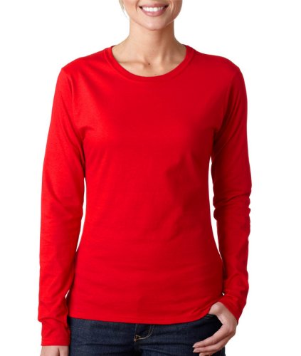 Gildan 64400L Ladies L-Sleeve Tee - Cherry Red - 3XL at Amazon