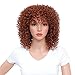 SWACC 12-Inch Short Big Bouffant Curly Wigs for Women Synthetic Heat Resistant Fiber Hair Pieces with Wig Cap (Dark Copper Red)