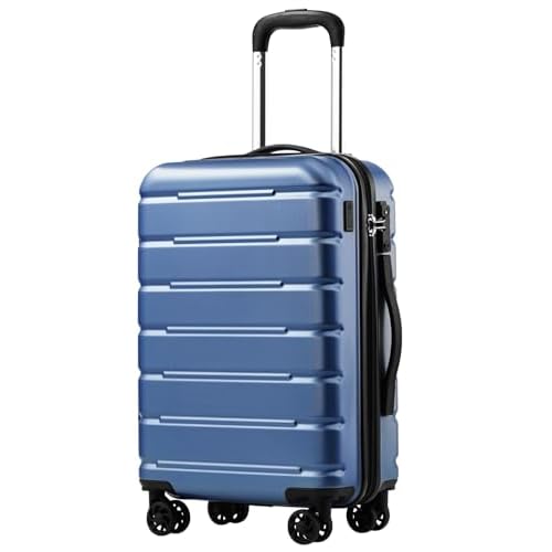 Coolife Luggage Suitcase Carry-on Spinner TSA Lock USB Port Expandable (only 28’’) Lightweight Hardside Luggage (Gray, M(24in)) M(24in) Gray