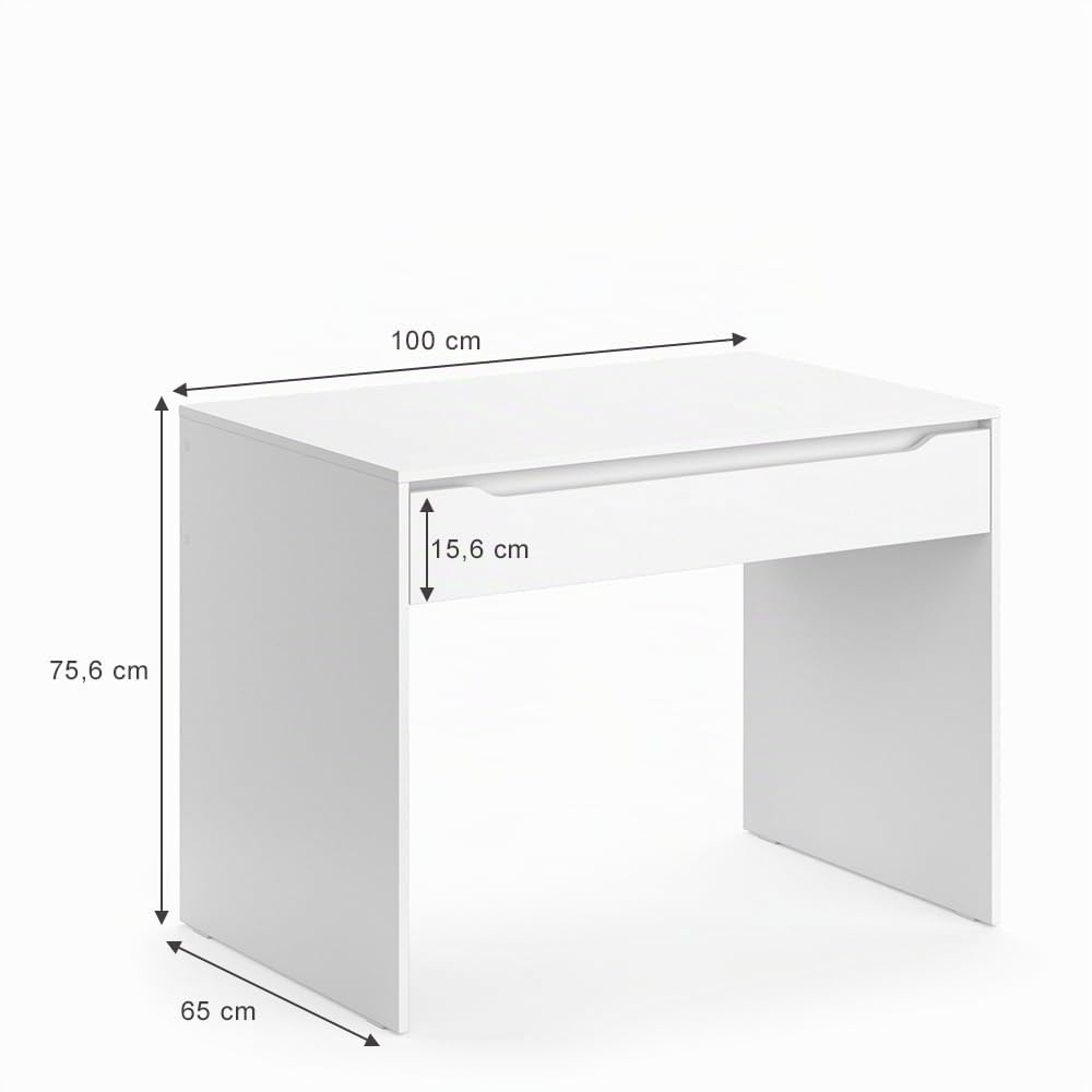 Vicco Scrivania Ruben, Bianco, 100 x 65 cm | combinabile con altri mobili della serie Ruben