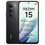 XIAOMI Redmi 15, Smartphone 6+128GB, 6.9" FHD+ 144Hz DotDisplay, Snapdragon 685, 50MP AI dual camera, 7000mAh Battery, Black, Charger Not Included