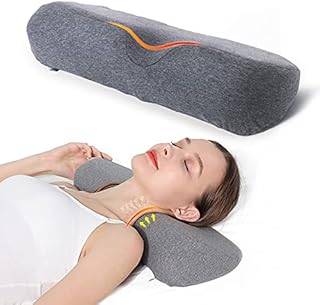Cervical Neck Pillow for Sleeping, Memory Foam Pillow Neck Bolster Pillow for Stiff Neck Pain Relief, Neck Support Pillow Cervical Pillows for Pain Relief Sleeping Bed Pillow(Dark Gray)