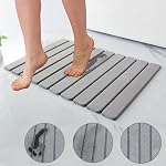 Stone Bath Mat Bathtub Mat Foldable Diatomaceous Earth Bath Mat Anti-Skid Absorbent Quick Drying Floor Mat for Bathtub Bathroom Kitchen