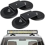 Shimeyao 2 Pcs Magnetic Base Light Bar Mounts Magnetic LED Light Bar Mount Work Light Mount Brackets Universal Magnet Mount Holder with Rubber Pad for SUV Off Road Truck Lamp Fog Light Roof Light Bar