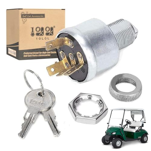 10L0L Golf Cart Key Switch for EZGO 33639G01, Ignition Switch for Golf Cart with Lights (Standard Key)