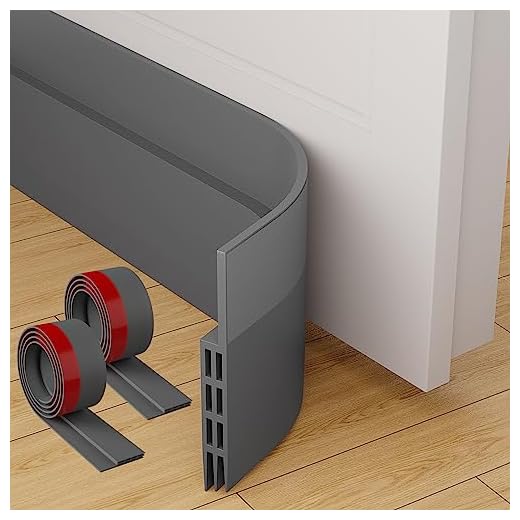 MARICATO 2 Piezas Burlete Puerta Entrada, Burlete Puerta Burlete Aislante Puerta Exterior Autoadhesivo, Burlete Bajo Puerta Antipolvo Insonorización Aislamiento Acústico Prueba De Viento y Agua (Gris)