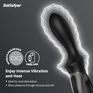 Satisfyer, vibrador anal con Bluetooth, Heat Climax Connect App, 20,5 cm, con app, con función de calor, de silicona