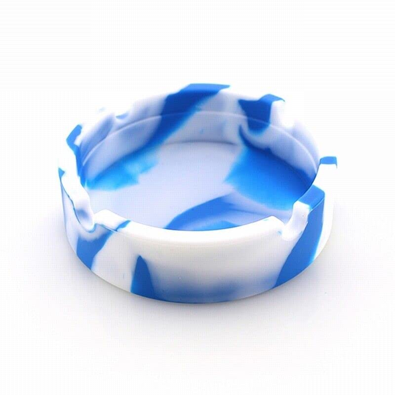 UkGlass Silicone Heat Resistant Ash Tray - Unbreakable & Washable Ashtray for Outdoor, Restaurant, Indoor and More (Blue)