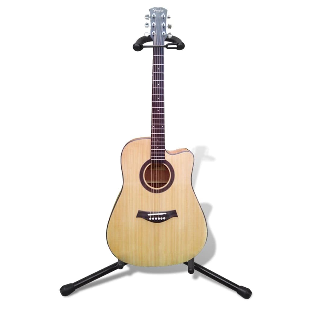 Soporte de guitarra individual ajustable de acero plegable para guitarra acústica, guitarra eléctrica, bajo, con tapas de goma antideslizantes y soporte acolchado, altura 66-80 cm