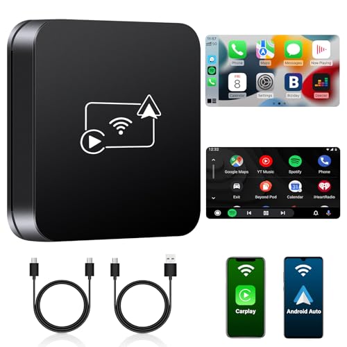 Vtopek Carplay Wireless Adapter 2-in-1 Android Auto & Apple Carplay Wireless