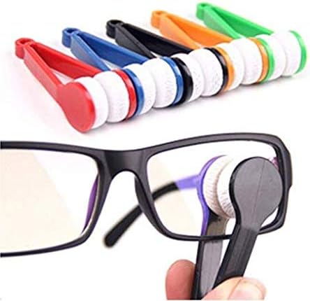 5 PCS Mini Sun Glasses Eyeglass Microfiber Spectacles Cleaner Soft Brush Cleaning Tool Eyeglasses Cleaner Cleaning Clip (Random Color)