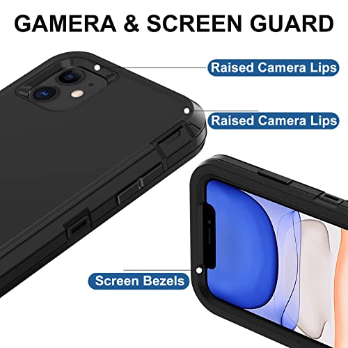 Wedall W55-0009-FBA For Iphone 11 Case, Heavy Duty Protection 3-Layers [Shockproof] [Dropproof] [Anti-Slip] Phone Case Cover [With 2 Screen Protectors] thumb #2