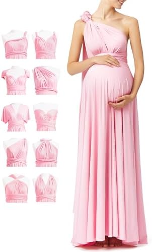 72styles Umstandskleid Infinity Kleid Maxi Multi-Way für Babyparty & Feiern | Dehnbares Wickel- und Schwangerschaftskleid: bequem, figurumschmeichelnd. Ideal für Schwangerschaft, W