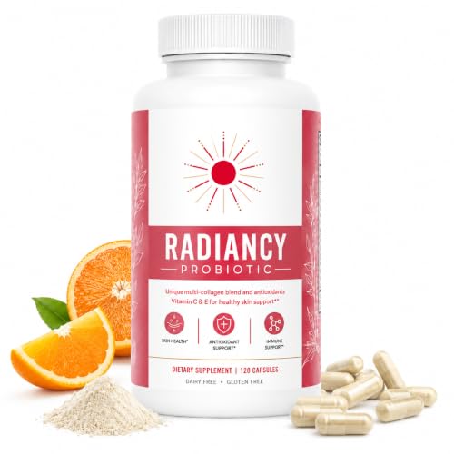 Radiancy Probiotic Women’s Daily Wellness Supplement, 120 Softgels with Hyaluronic Acid, Probiotics, Vitamin C & Multi Collagen-1 Bottle