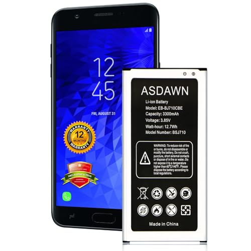 ASDAWN for Samsung Galaxy J7 Prime Battery Replacement, SM-J710, SM-J727, J7 Perx, J7 Sky Pro, J7(2017 Ver), EB-BJ710CBC EB-BJ710CBE EB-BJ710CBU EB-BJ710CBZ EB-BJ710CBK 3300mAh