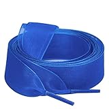 Booyckiy [2 Pair Flat Snow Yarn Shoe laces for Sneaker 2cm Wide Satin Ribbon ShoeLaces for Women Gir