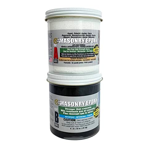 PC Products PC-Masonry Epoxy Adhesive Paste, Two-Part Repair, 32 oz in Two Jars, Gray 73209 Cover
