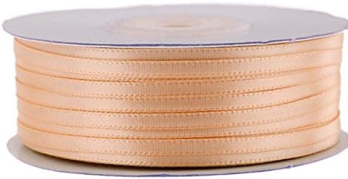 1/8インチ x 100ヤード 両面サテンリボン アート&amp;ソーイングパーティー記念品 (ピーチ)