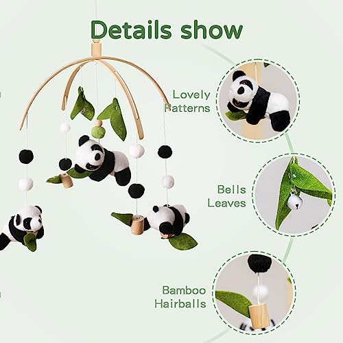 Baby Mobile for Crib, Nursery Mobile Decor, Panda Decoration for Infant, Soft Mobile for Boy, Girl - Image 5