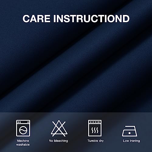 Image of COSVIYA Grommet Room Darkening Navy Blue Curtains 63 inch Long for Bedroom | Light Blocking Insulated Thermal Curtains for Living Room, Blackout Thick Polyester Window Drapes,38x63 inches, 2 Panels