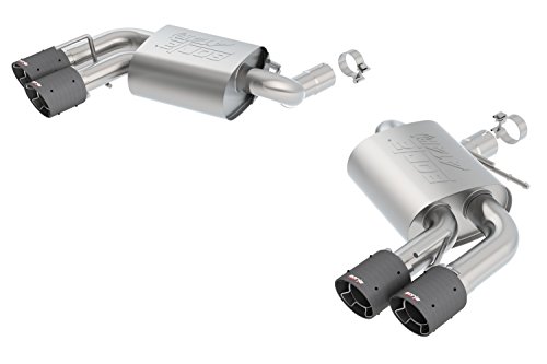Borla 11921CF ATAK Axle-Back Exhaust System 2.75in. Into Muffler Dual 2.5in. Out Incl. Mufflers/Tailpipes/Clamps/4x6.25 in. Carbon Fiber Round Tips Dual Split Rear Exit ATAK Axle-Back Exhaust System
